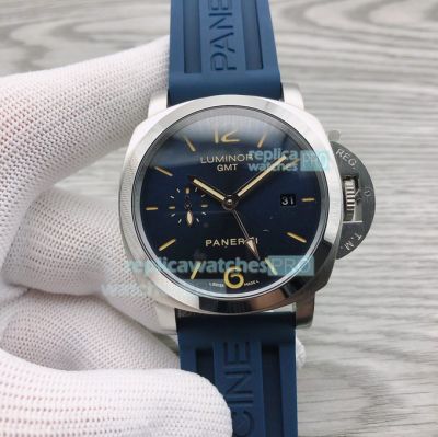 Panerai Luminor Marina Replica Blue Dial Blue Rubber Automatic Watch 44MM